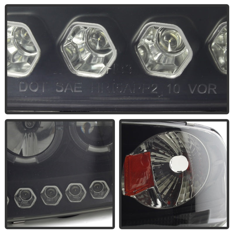 Spyder Ford F150 97-03 Projector - LED Halo Amber Reflctr LED Blk Smke PRO-YD-FF15097-1P-AM-BSM