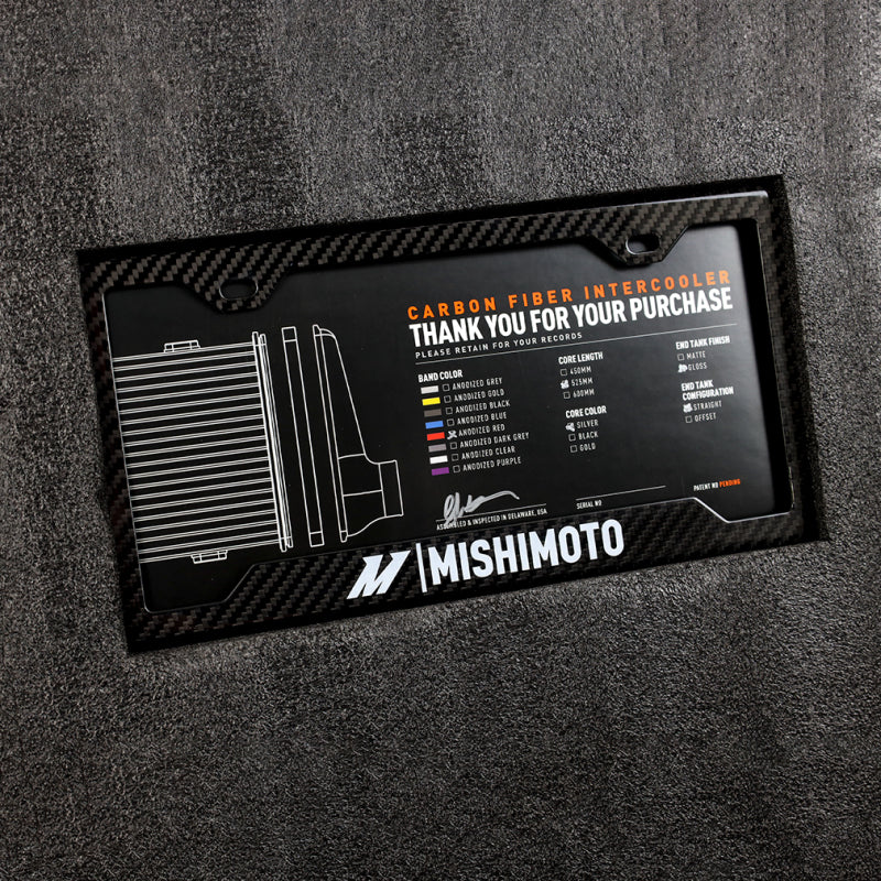 Mishimoto Universal Carbon Fiber Intercooler - Gloss Tanks - 600mm Silver Core - C-Flow - G V-Band