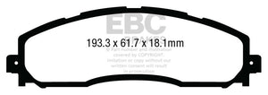 EBC 13+ Ford F250 (inc Super Duty) 6.2 (2WD) Ultimax2 Rear Brake Pads