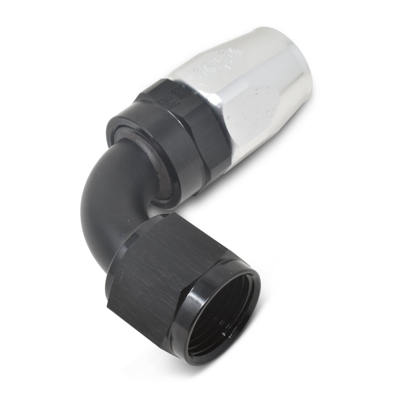 Russell Performance -16 AN Silver/Black 90 Degree Full Flow Hose End