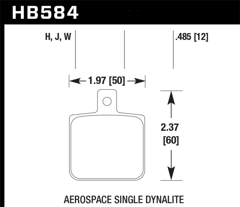 Hawk Aerospace Single Dynalite HPS 5.0 Street Brake Pads