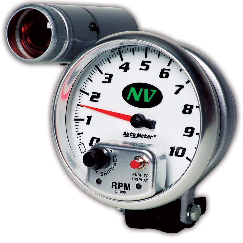 AutoMeter Gauge Tachometer 5in. 10K RPM Pedestal W/ Ext. Shift-Lite NV