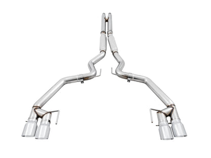 AWE Tuning 2018+ Ford Mustang GT (S550) Cat-Back Exhaust - Track Edition (Quad Chrome Silver Tips)