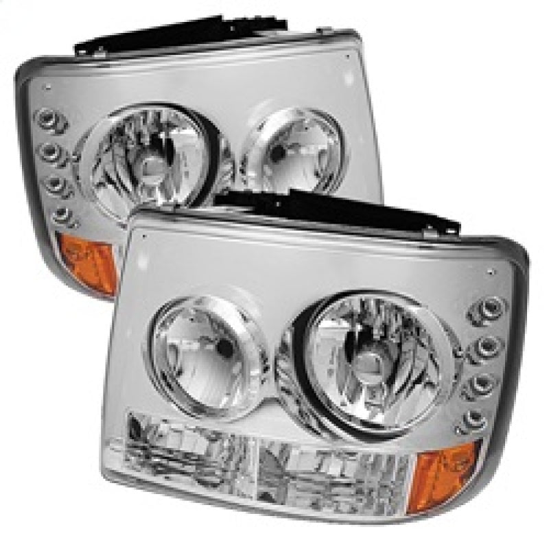 Spyder Chevy Silverado 1500 99-02 ( Not Fit HD Model)LED Crystal Headlights Chr HD-YD-CS99-1PC-AM-C