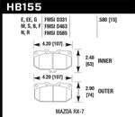 Hawk 90 Mazda RX-7 GXL/U  / 86-91 & 93-95 RX-7 HT-10 Race Front Brake Pads