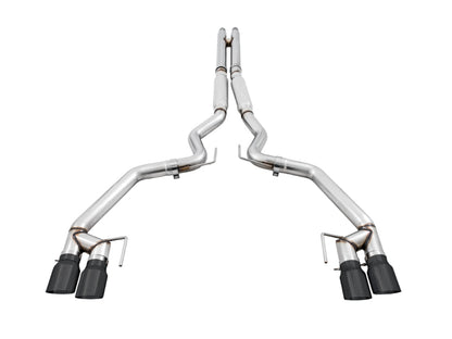 AWE Tuning 2018+ Ford Mustang GT (S550) Cat-Back Exhaust - Track Edition (Quad Diamond Black Tips)