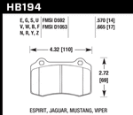 Hawk Mustang/Camaro/Lotus Brembo Calipers ER-1 Endurance Racing Brake Pads