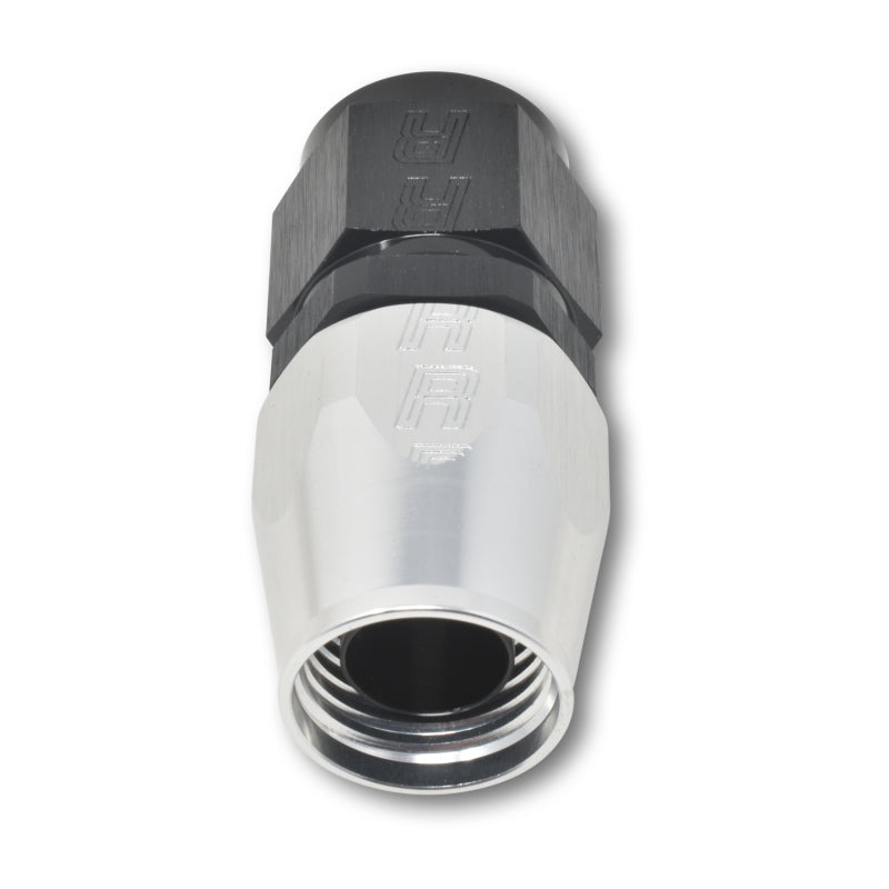 Russell Performance -8 AN Black/Silver Straight Full Flow Hose End