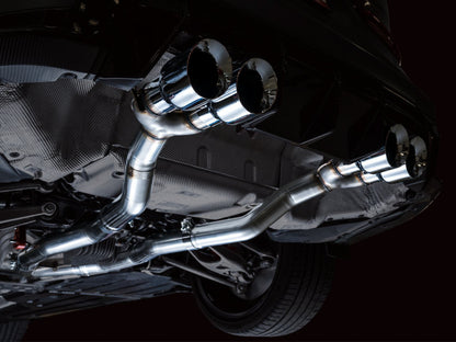 AWE Tuning Track Edition Cat-Back Exhaust for BMW G8X M3/M4 - Chrome Silver Tips