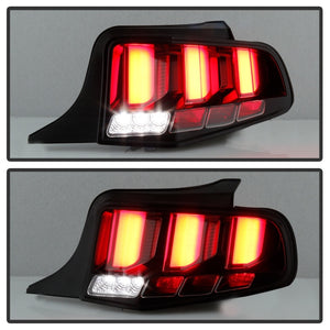 Spyder 10-12 Ford Mustang - Light Bar Seq. Turn Signal LED Tail Lights - Black - ALT-YD-FM10-LED-BK