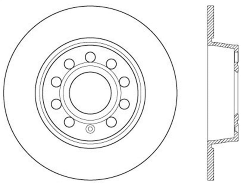 StopTech 10-12 and 15-16 Audi A3/A3 Quattro Sportstop Cryo Slotted & Drilled Rear Left Rotor