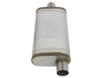 aFe MACHForce XP SS Muffler 2.5in Center Inlet / 2.5in Offset Outlet 18in L x 9in W x4in H Body