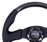 NRG Carbon Fiber Steering Wheel (315mm) Leather Trim w/Black Stitching