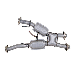 BBK 79-93 Mustang 5.0 Short Mid X Pipe w Catalytic Converters 2-1/2 For Automatic Long Tube Headers