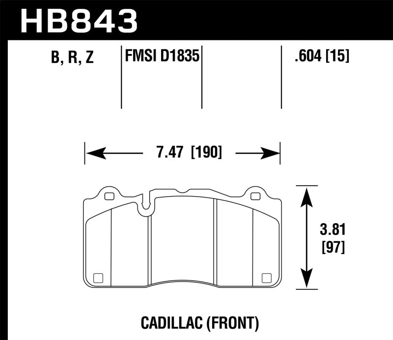 Hawk 2016 Cadillac CTS DTC-70 Front Race Brake Pads