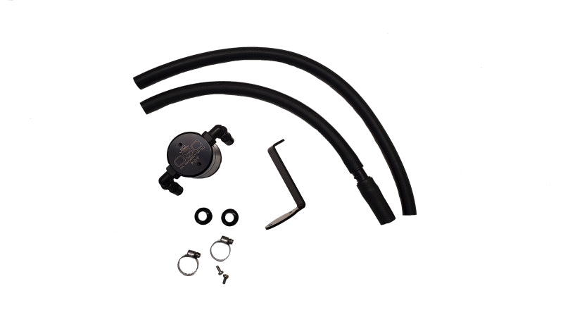 J&amp;L 14-24 Mazda CX5 2.5L Non-turbo Driver Side 3.0 Oil Separator Kit - Black Anodized