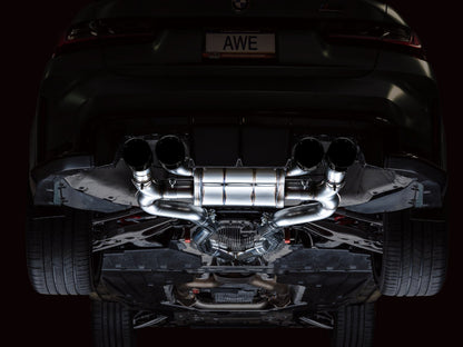 AWE Tuning SwitchPath Cat-Back Exhaust for BMW G8X M3/M4 - Diamond Black Tips