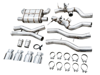AWE Tuning SwitchPath Cat-Back Exhaust for BMW G8X M3/M4 - Chrome Silver Tips