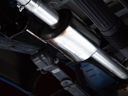 AWE 21+ Ford F150 Dual Side Exit Cat-Back Exhaust - 4.5in Diamond Black Tips *For Stock Y-Pipe Only