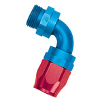 Russell Performance -10 AN Red/Blue 90 Degree Swivel Dry Sump Hose End (-8 Port 3/4in-16 Thread)