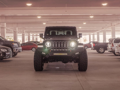 Road Armor 18-20 Jeep Wrangler JL Spartan Front Bumper Bolt-on w/Pre-Runner Guard - Tex Blk