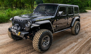 Bushwacker 18-21 Jeep Wrangler JL (2-Door & 4-Door) Flat Style Flares 4pc - Black