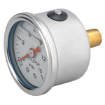 Autometer AutoGage 1.5in Liquid Filled Mechanical 0-15 PSI Fuel Pressure Gauge - White