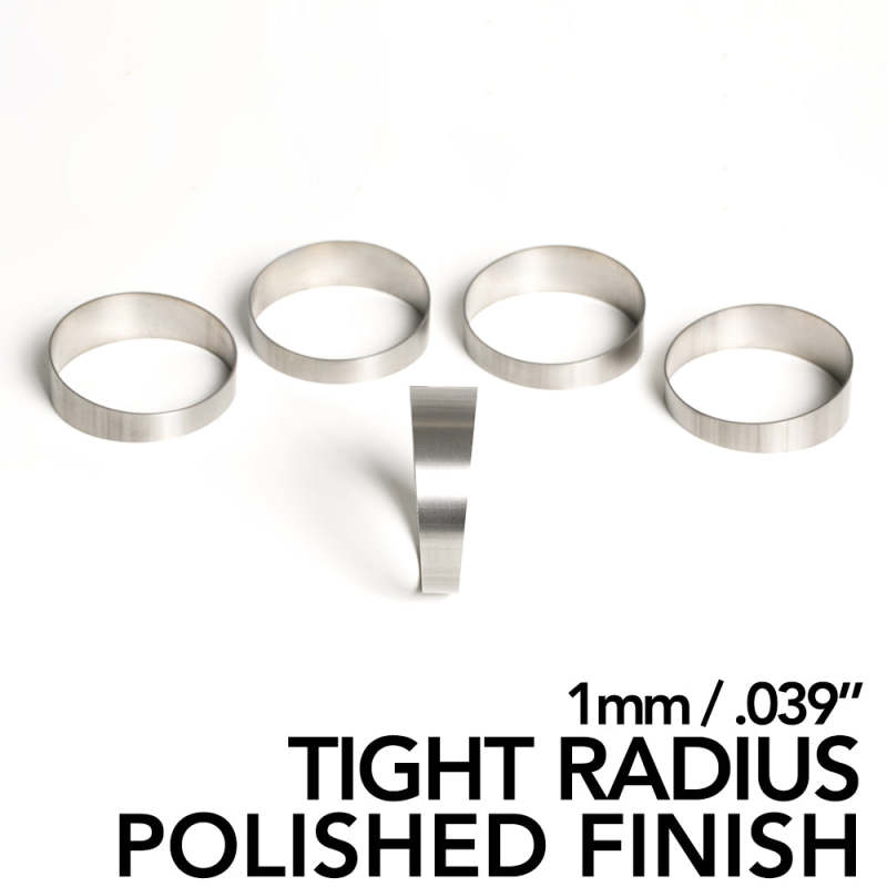 Ticon Industries 3in Diameter 1.14D Tight Radius 1mm/.039in Polished Titanium Pie Cut - 5pk