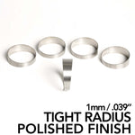 Ticon Industries 2.5in Diameter 1.5D Loose Radius 1.2mm/.047in Polished Titanium Pie Cut - 5pk