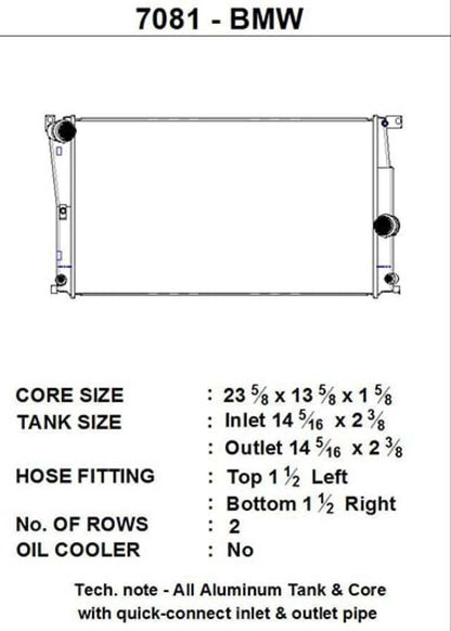 CSF BMW 2 Series (F22/F23) / BMW 3 Series (F30/F31/F34) / BMW 4 Series (F32/F33/F36) A/T Radiator