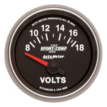 Autometer Sport-Comp II 52mm 8-18 Volt Short Sweep Electronic Voltmeter