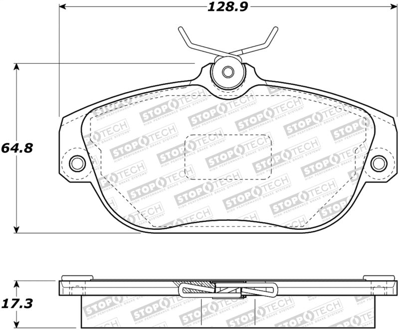 StopTech Street Touring 92-97 Volvo 960 Front Brake Pads - Semi-Metallic