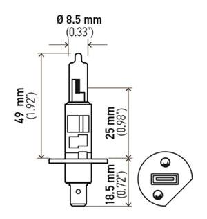 Hella Bulb H1 12V 55W P14.5s T2.5 LONGLIFE