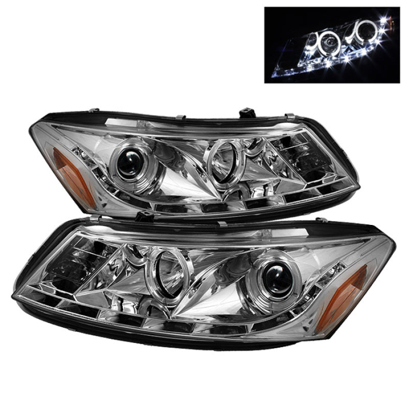 Spyder Honda Accord 08-12 4Dr Projector Headlights- LED Halo DRL Chrm PRO-YD-HA08-4D-HL-C