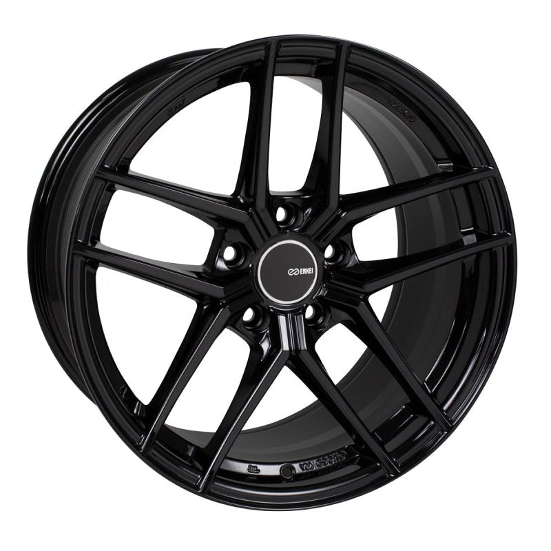 Enkei TY5 19x8 5x114.3 40mm Offset 72.6mm Bore Black Wheel