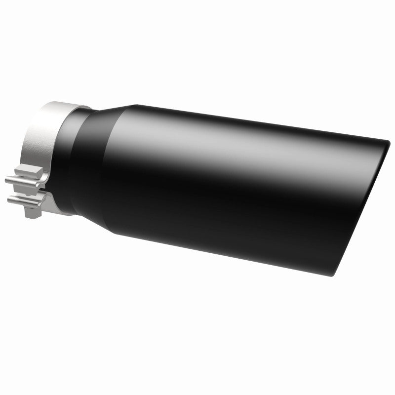 MagnaFlow Tip Stainless Black Coated Single Wall Round Single Outlet 5in Dia 4in Inlet 13in L