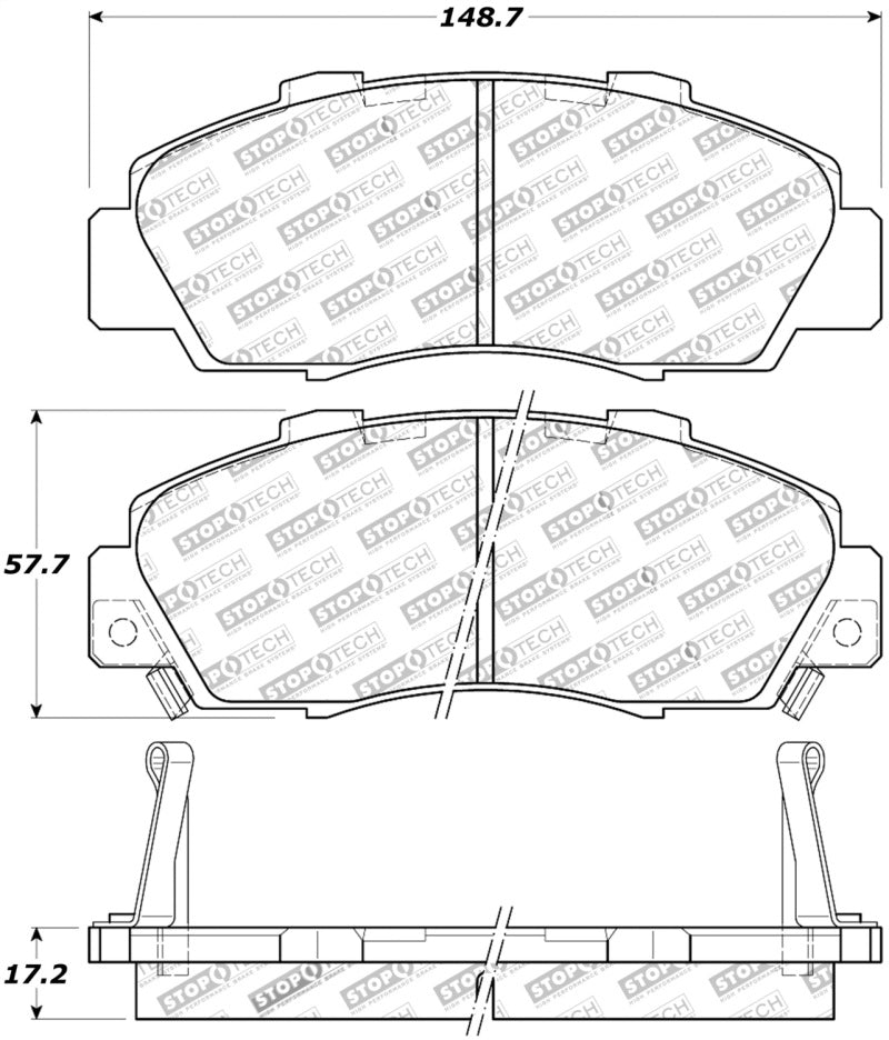 StopTech Street Touring 97-99 Acura CL/ 97-01 Integra Type R/91-95 Legend Front Pads