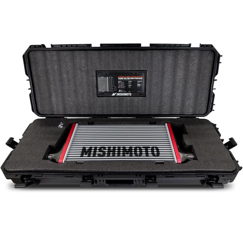 Mishimoto Universal Carbon Fiber Intercooler - Matte Tanks - 525mm Black Core - S-Flow - DG V-Band