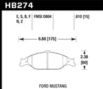 Hawk 1999-2004 Ford Mustang Base 3.8 HPS 5.0 Front Brake Pads