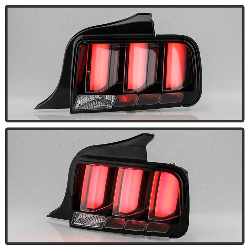 Spyder 05-09 Ford Mustang (White Light Bar) LED Tail Lights - Black ALT-YD-FM05V3-LED-BK