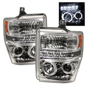 Spyder Ford F250/350/450 Super Duty 08-10 Projector Headlights LED Halo LED Chrm PRO-YD-FS08-HL-C