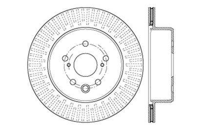 StopTech Lexus 13-15 GS350/14-15 IS350/13-15 GS350H/15 RC350 Right Rear Drilled Sport Brake Rotor