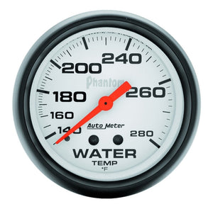 Autometer Phantom 66mm 140-280 Deg F Mechanical Water Temperature Gauge