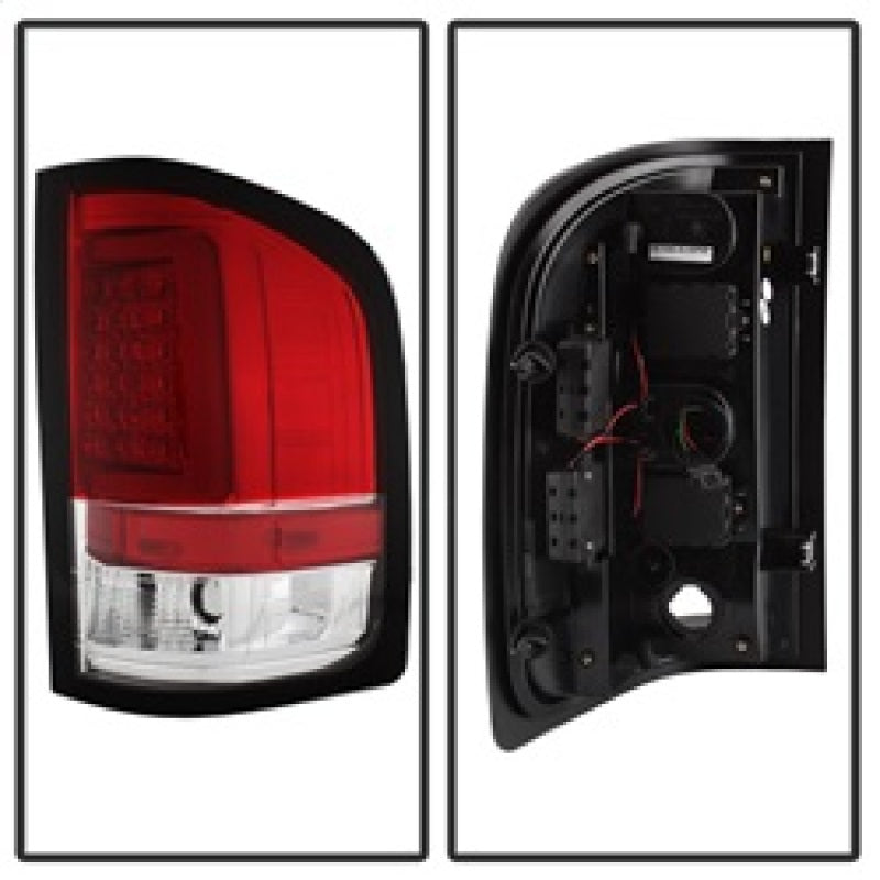 Spyder 07-13 Silverado (Will Not Work w/2010 921 Bulb) V3 Tail Lights Rd/Clr ALT-YD-CS07V3-LBLED-RC