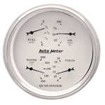 AutoMeter Gauge Quad 5in. 240 Ohm(e) to 33 Ohm(f) Elec Old Tyme White