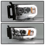 Spyder Dodge Ram 1500 02-05 V2 Projector Headlights - Light Bar DRL - Chrome PRO-YD-DR02V2-LB-C