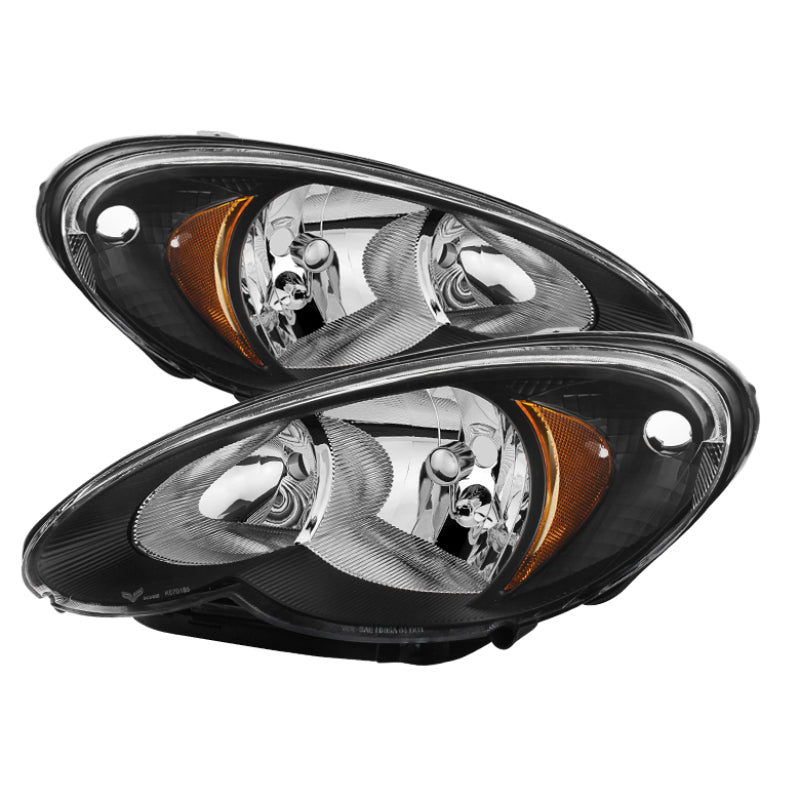 Xtune Chrysler Pt Cruiser 06-10 Halogen Only Headlights -Black HD-JH-CHRPT06-AM-BK