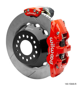 Wilwood Narrow Superlite 4R Rear P-Brk Kit AERO4 14in Rotor Big Ford New Style 2.5in Off - Red