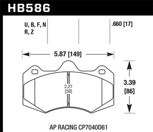 Hawk 2014 McClaren MP4-12C (Spider) DTC-60 Rear Race Brake Pads