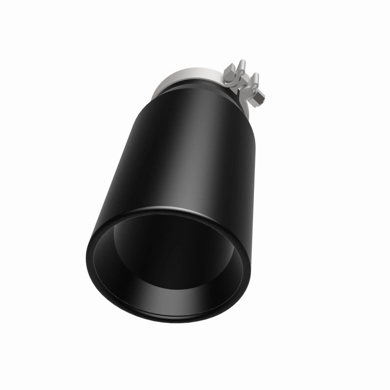 MagnaFlow Tip Stainless Black Coated Single Double Round Single Outlet 5in Dia 4in Inlet 13in L